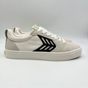 Cariuma Size 10 Catiba Pro Skate‎ Off-White Vintage White Suede Black Sneakers